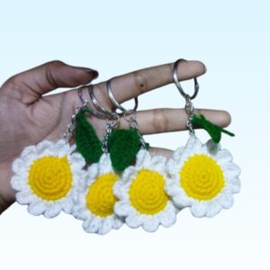 Crochet Daisy Keychain